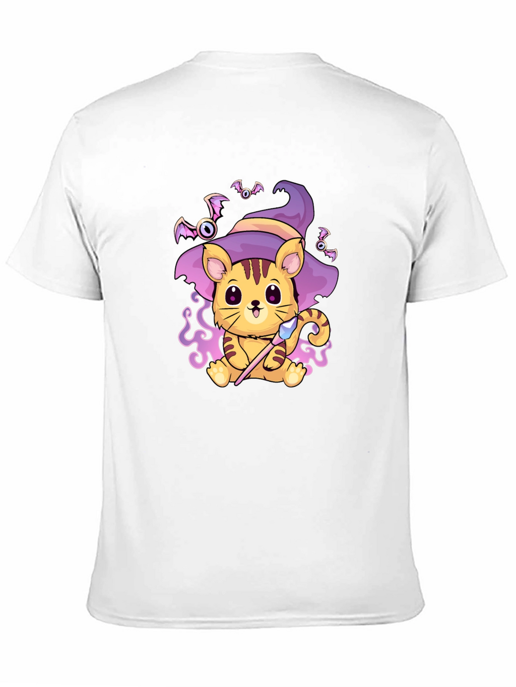Halloween Cat Wizard Black T-Shirt