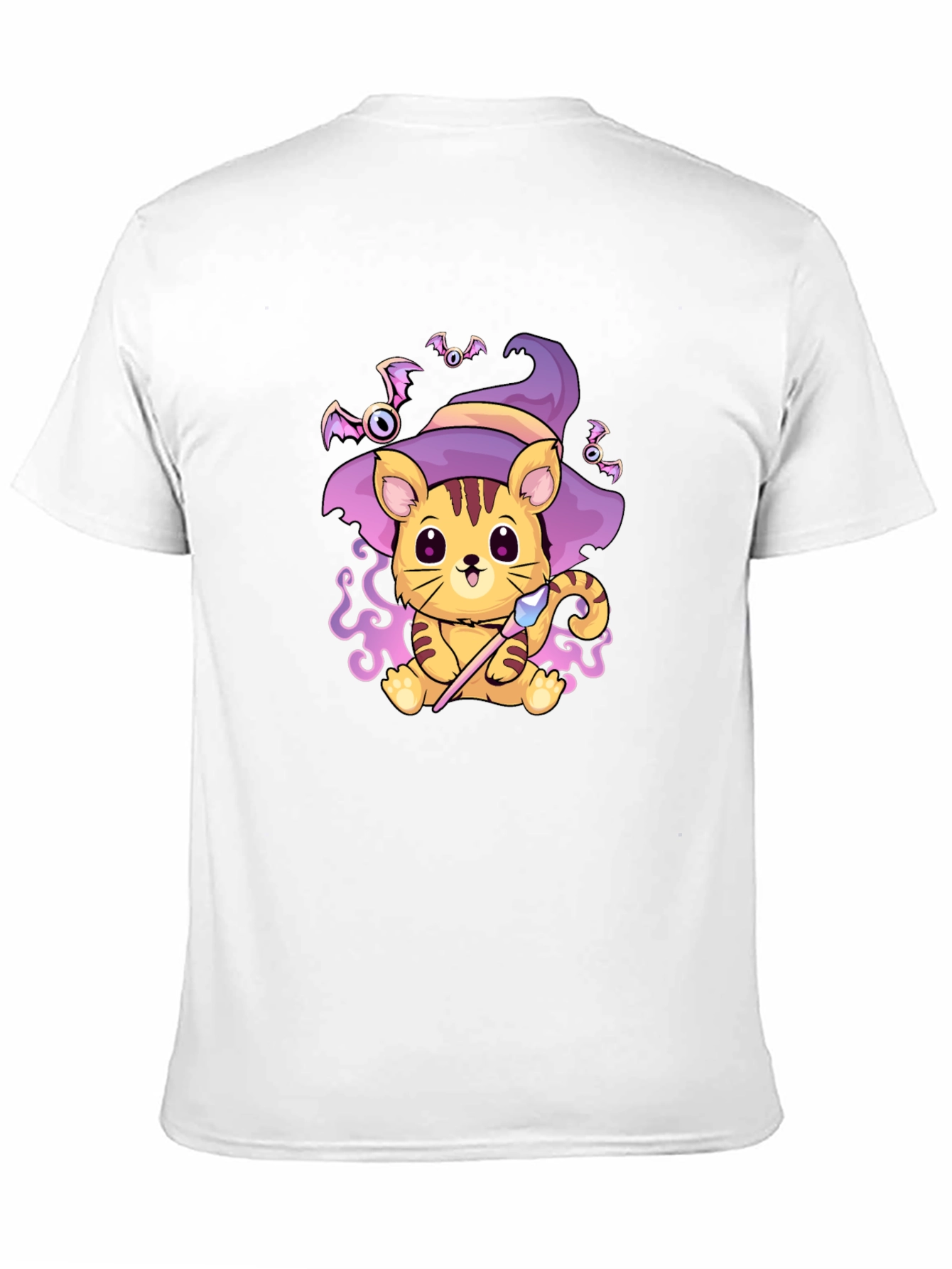 Halloween Cat Wizard Black T-Shirt