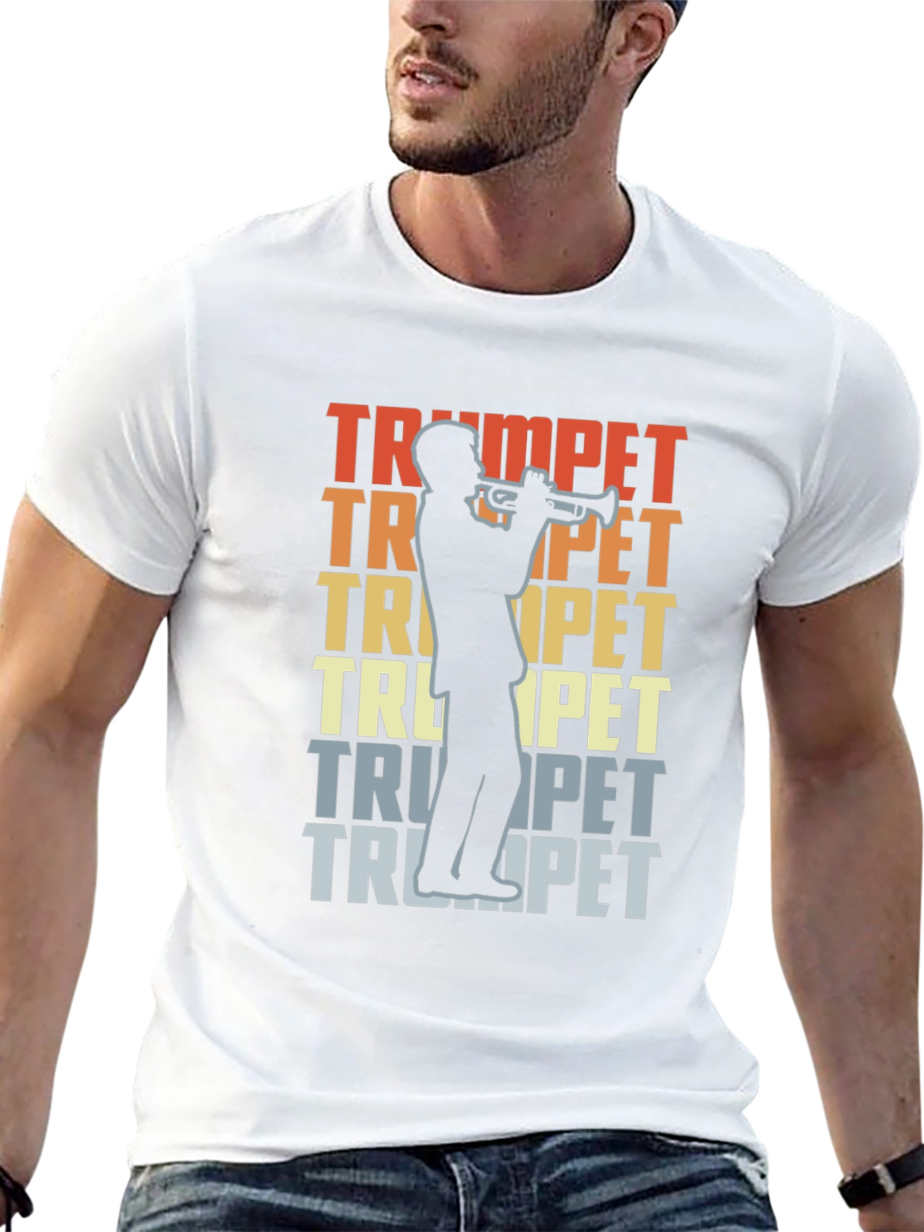 Trumpet Player Graphic T-Shirt - Retro Music Tee