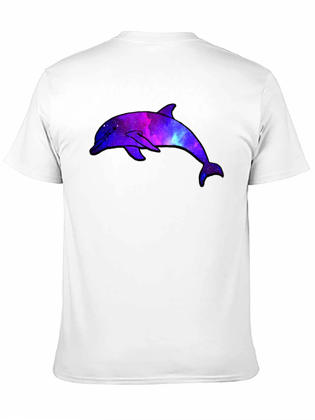Galaxy Dolphin Graphic Black T-Shirt