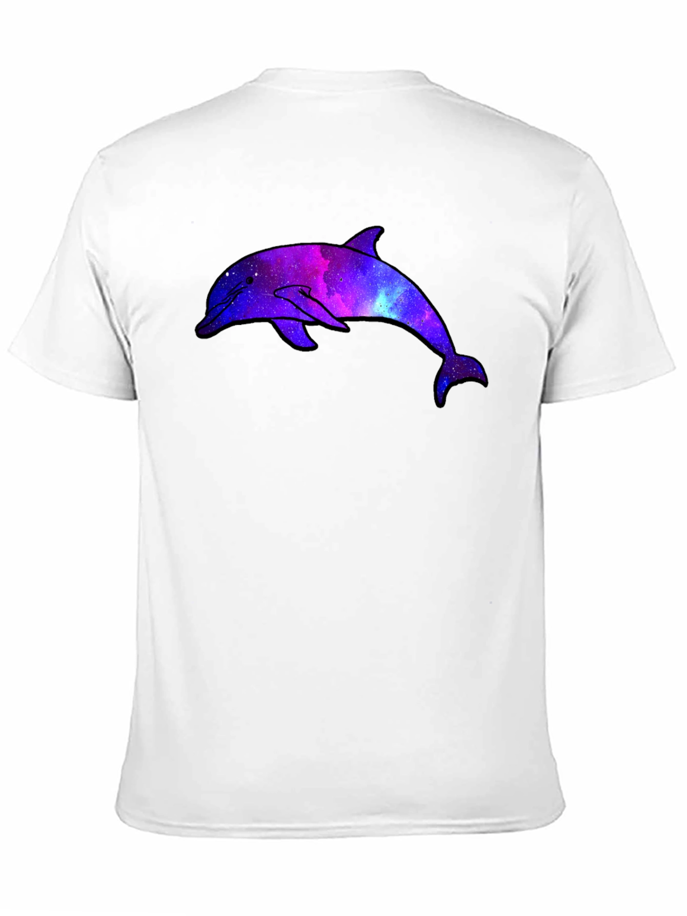 Galaxy Dolphin Graphic Black T-Shirt