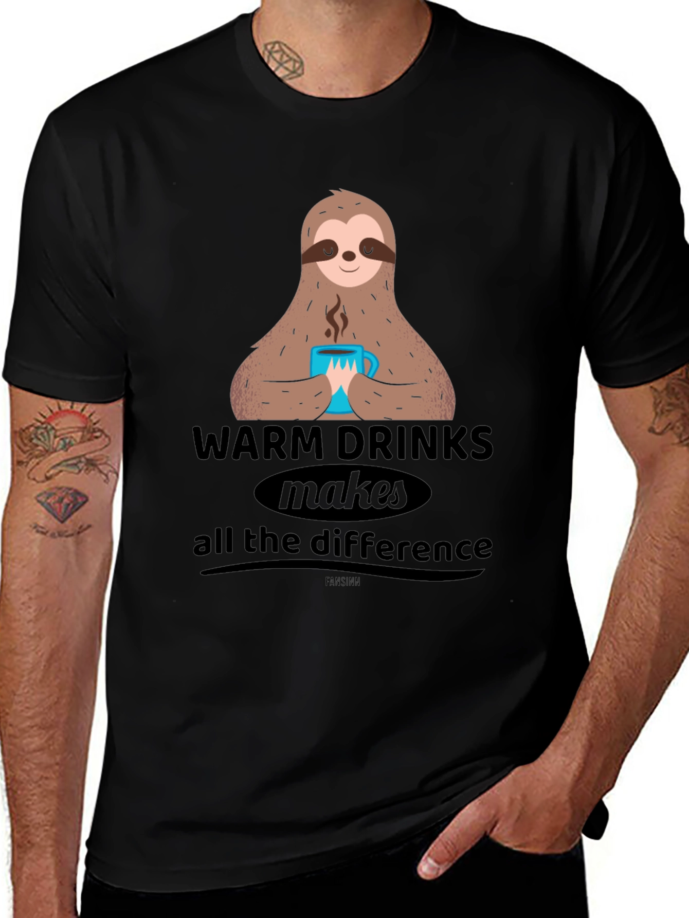 Sloth Warm Drinks Graphic Tee