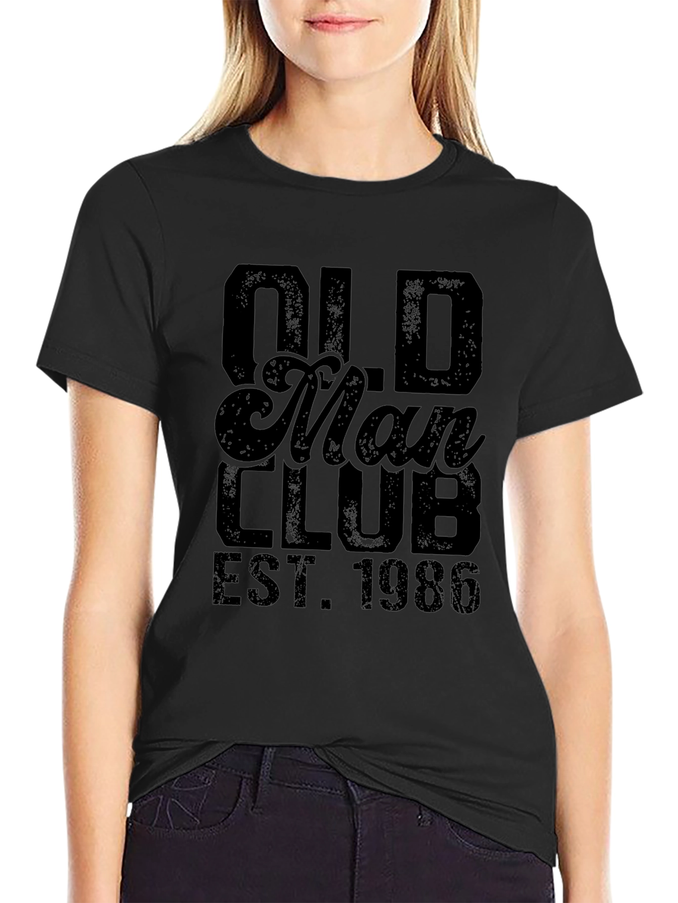 Old Man Club EST. 1986 Black Graphic T-Shirt