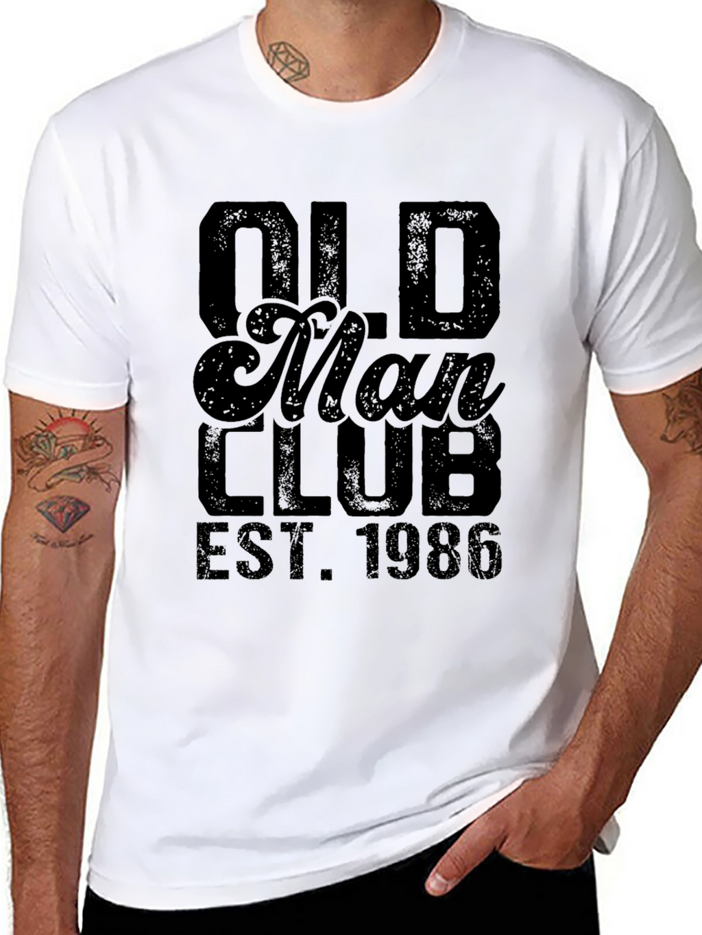 Old Man Club EST. 1986 Black Graphic T-Shirt