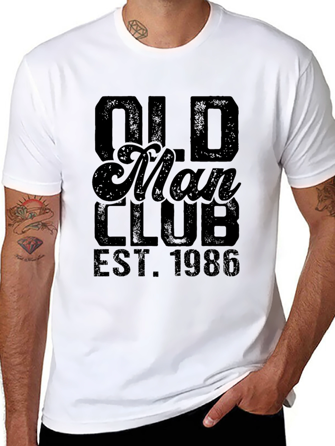 Old Man Club EST. 1986 Black Graphic T-Shirt
