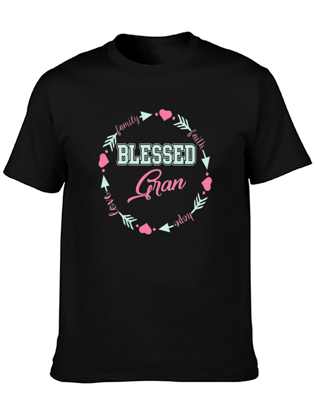 Blessed Gran Graphic T-Shirt - Family Love Faith Hope