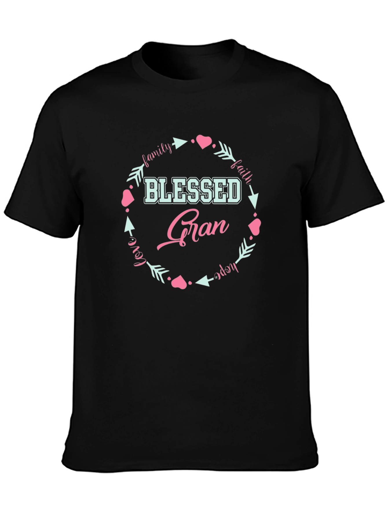 Blessed Gran Graphic T-Shirt - Family Love Faith Hope