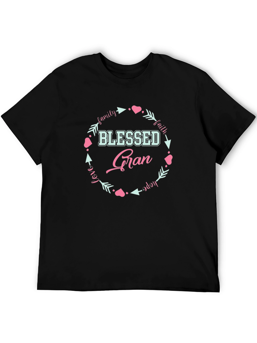 Blessed Gran Graphic T-Shirt - Family Love Faith Hope