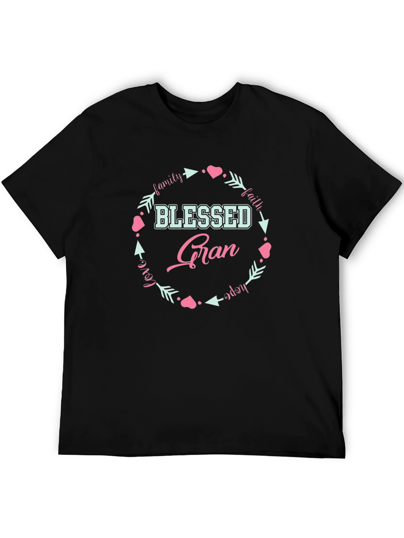 Blessed Gran Graphic T-Shirt - Family Love Faith Hope