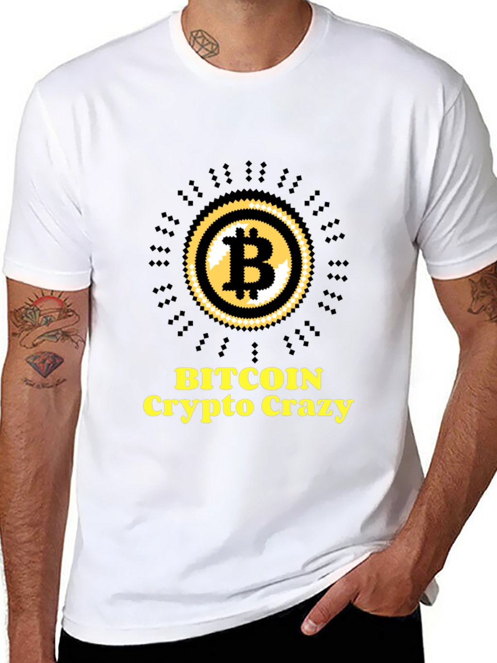 Bitcoin Crypto Crazy Black Graphic Tee