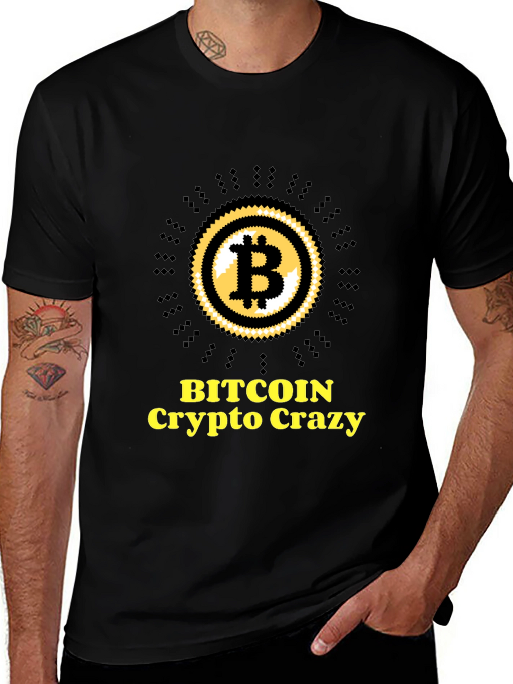 Bitcoin Crypto Crazy Black Graphic Tee