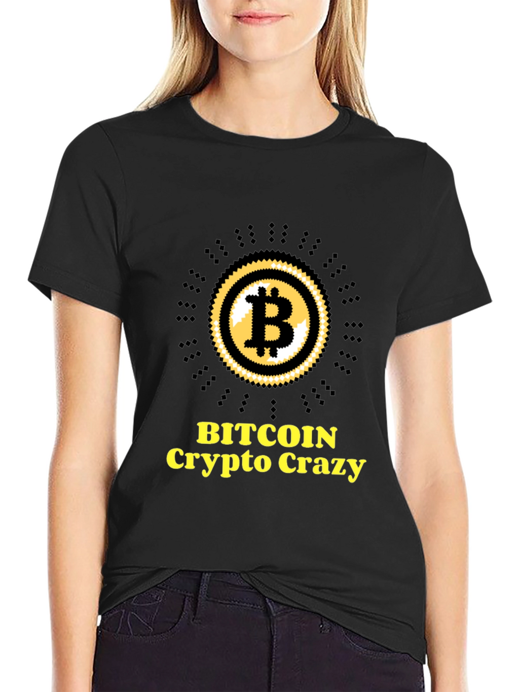 Bitcoin Crypto Crazy Black Graphic Tee