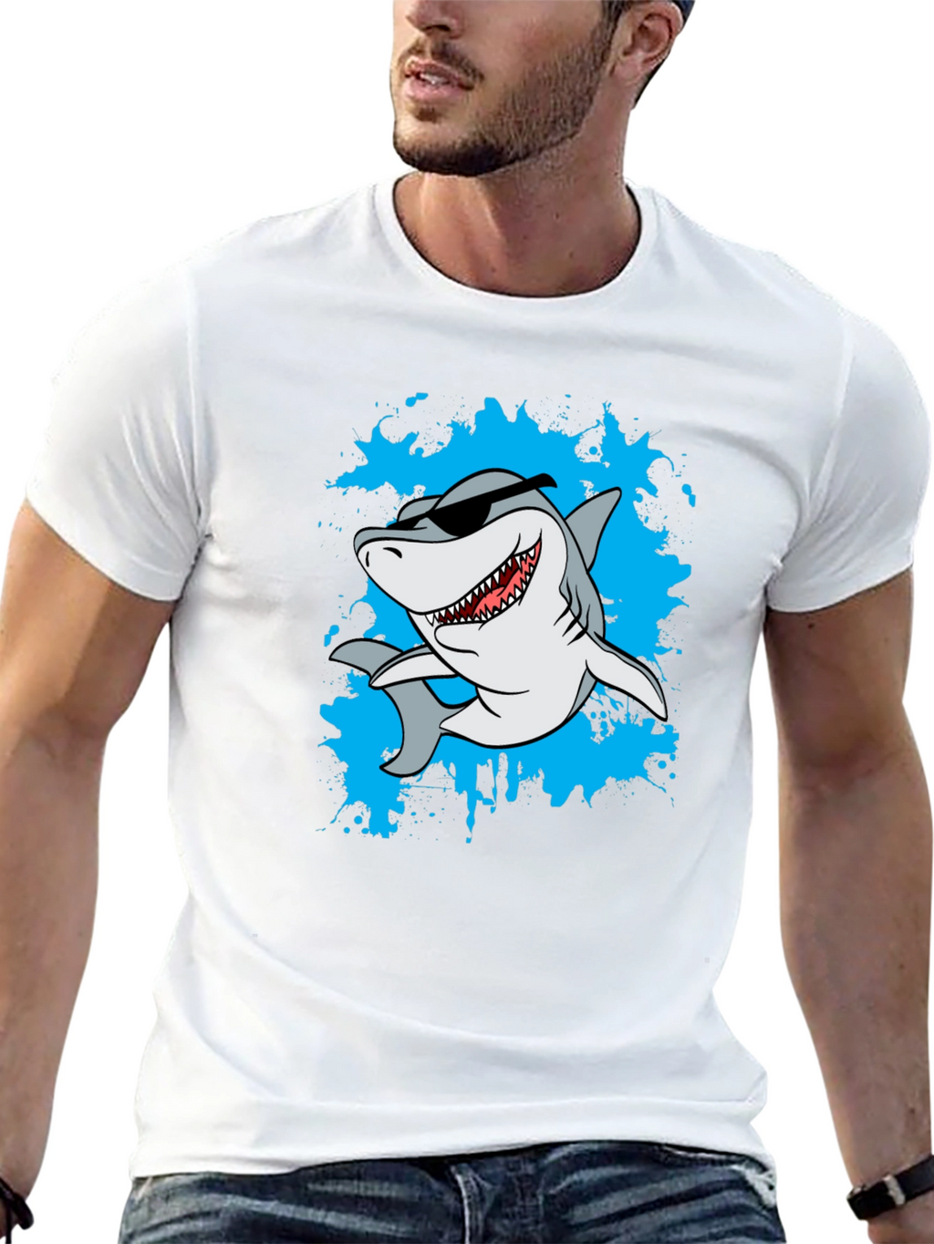 Cool Shark Graphic T-Shirt - Black