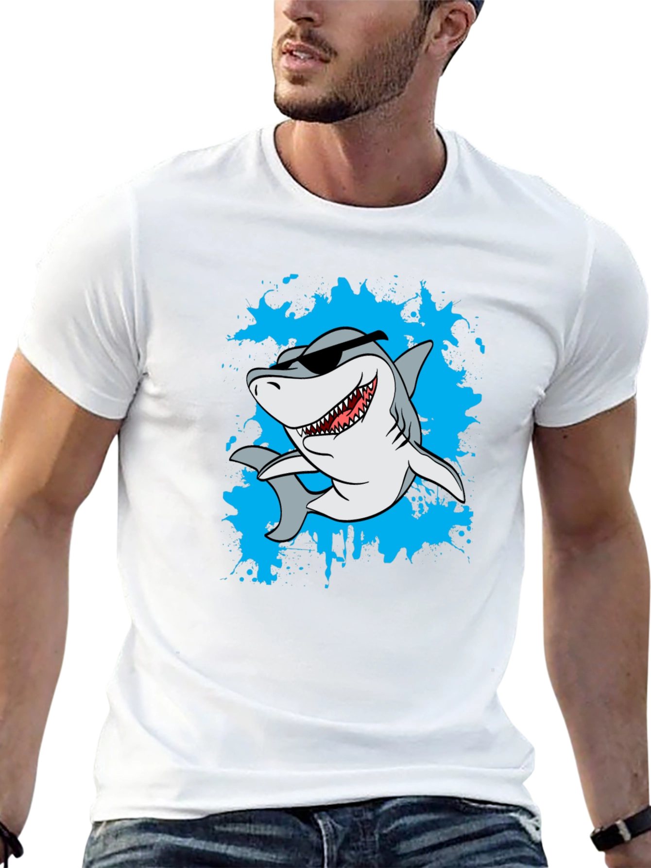 Cool Shark Graphic T-Shirt - Black
