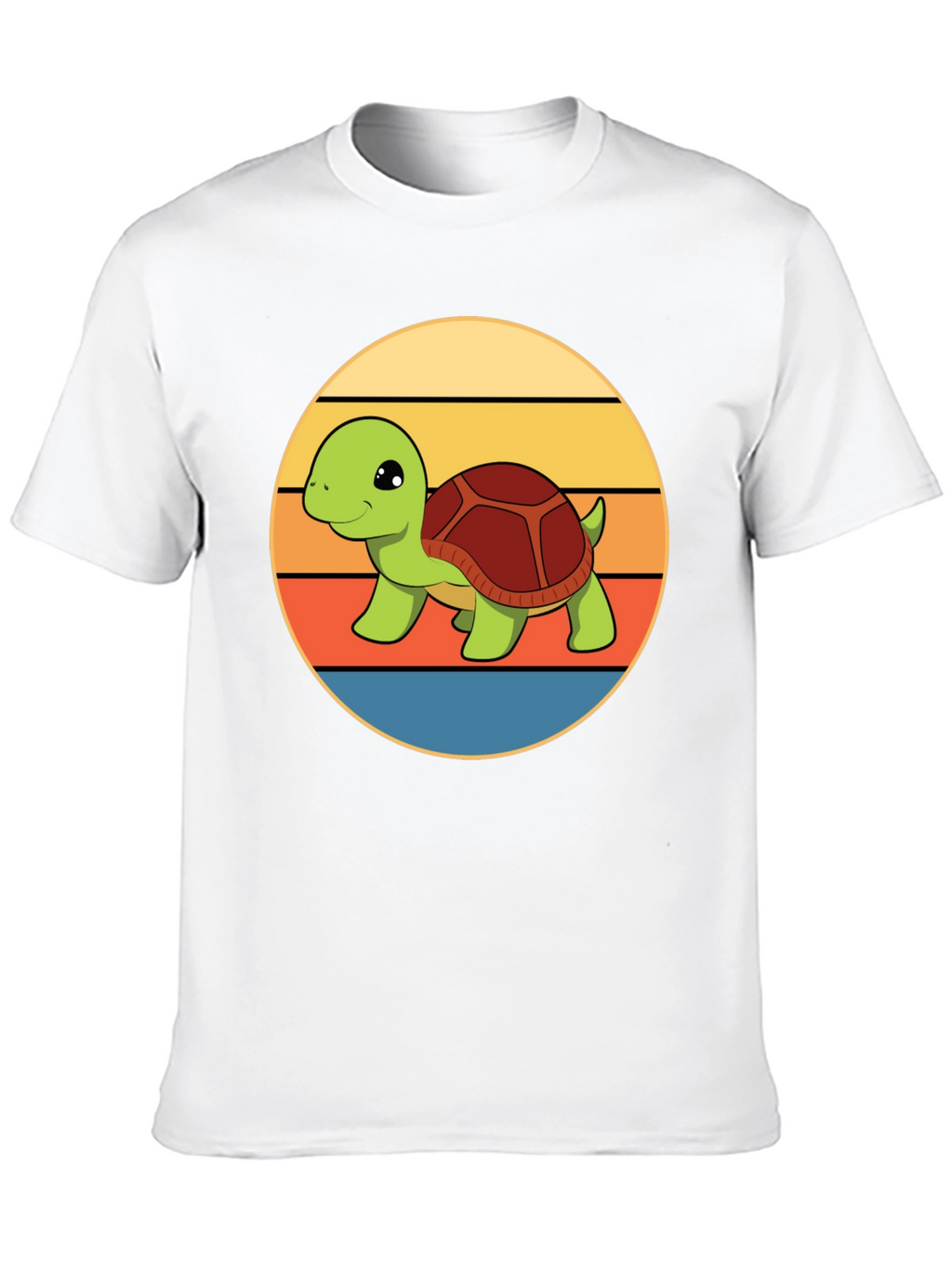 Cute Turtle Retro Sunset T-Shirt