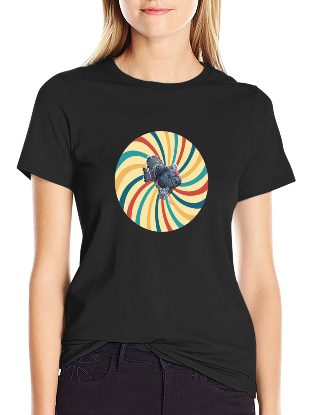 Retro Turkey Graphic Tee - Cool Bird Design