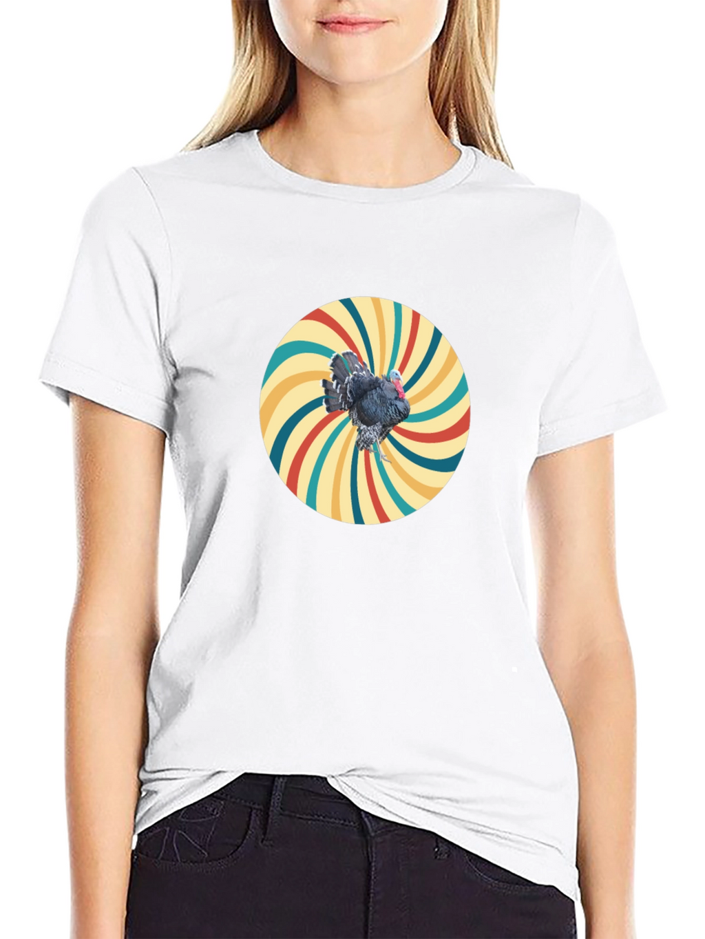 Retro Turkey Graphic Tee - Cool Bird Design