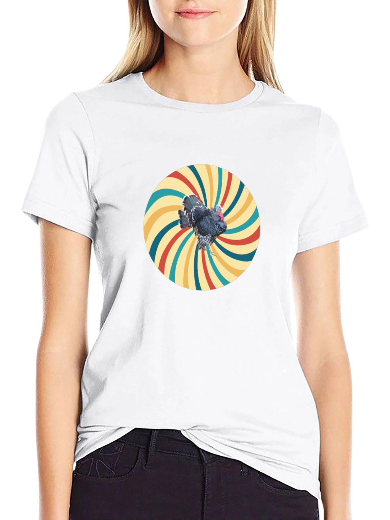 Retro Turkey Graphic Tee - Cool Bird Design