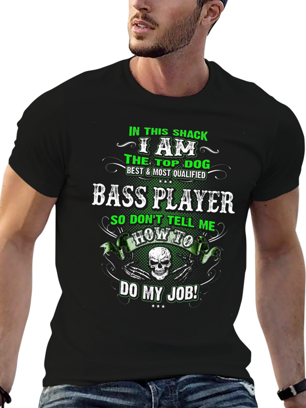 Bass Player T-Shirt - Top Dog Design