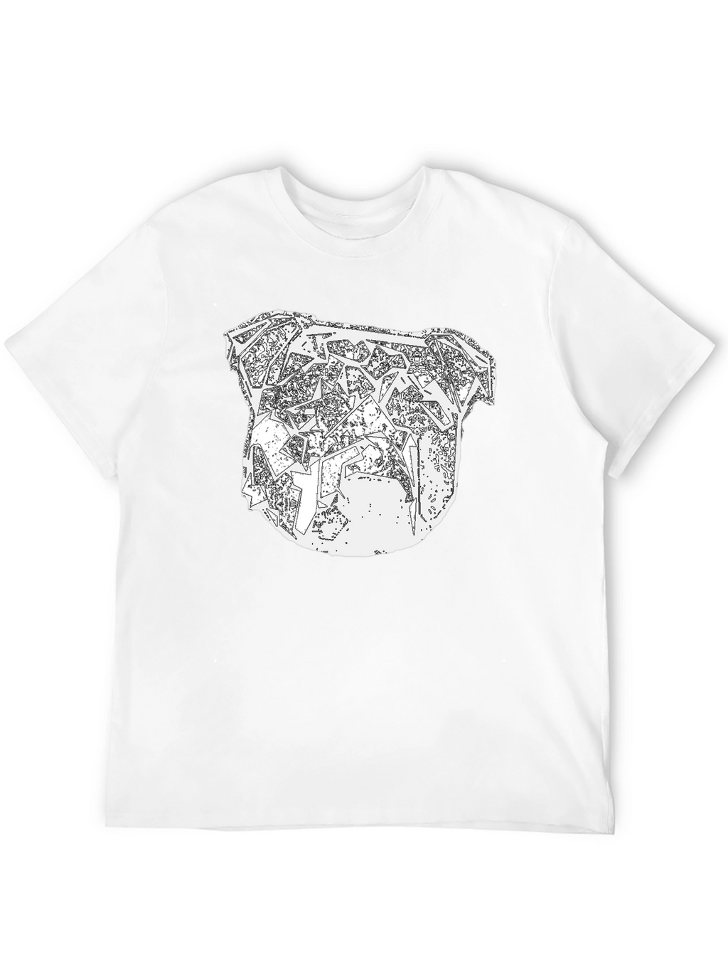 Abstract Bulldog Graphic Tee - Mens Black T-Shirt