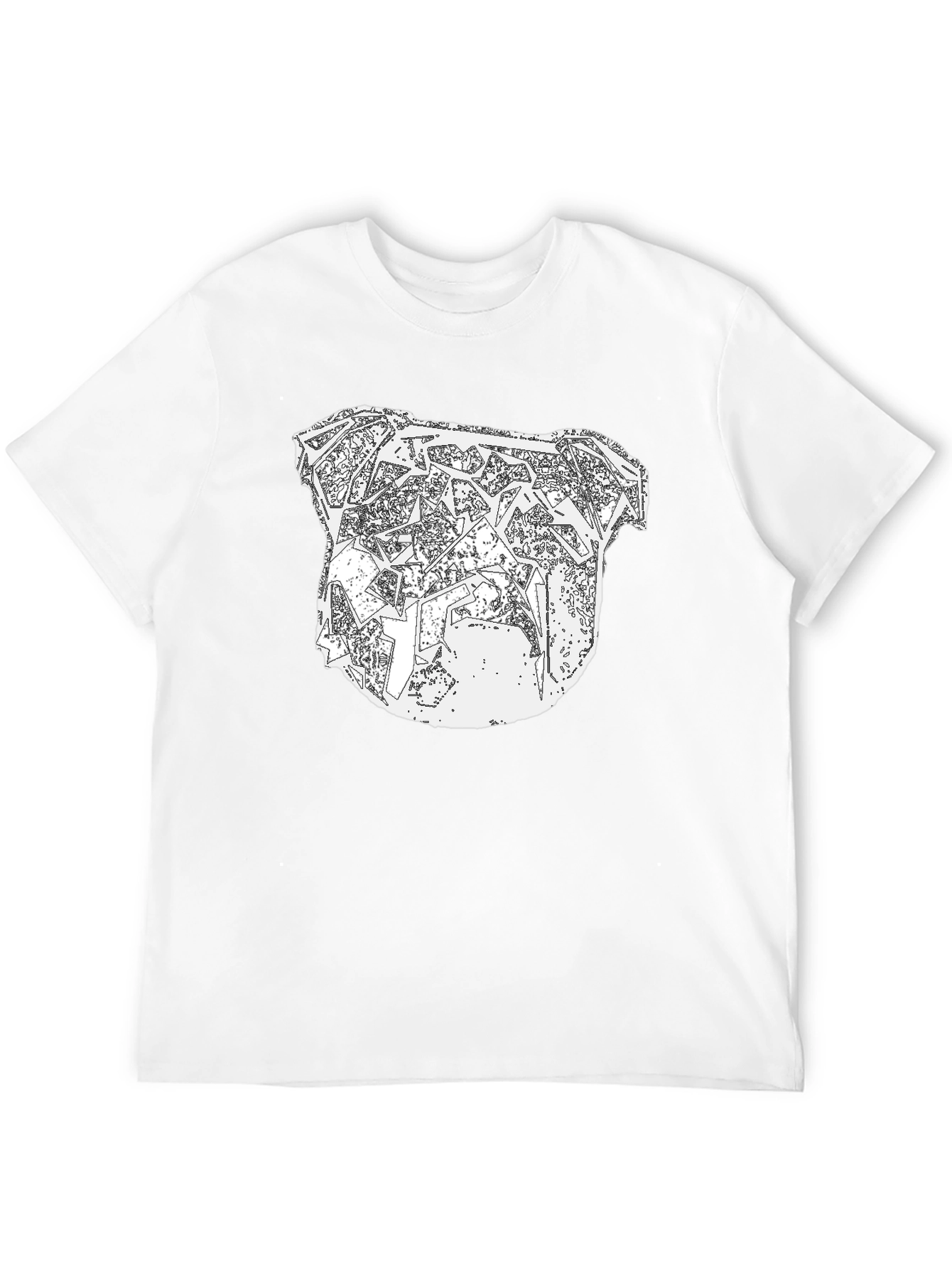 Abstract Bulldog Graphic Tee - Mens Black T-Shirt