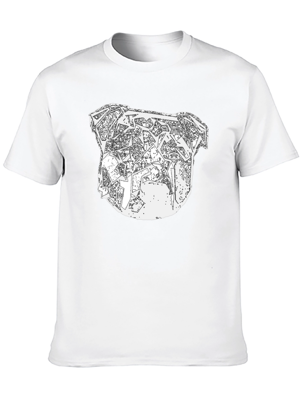 Abstract Bulldog Graphic Tee - Mens Black T-Shirt