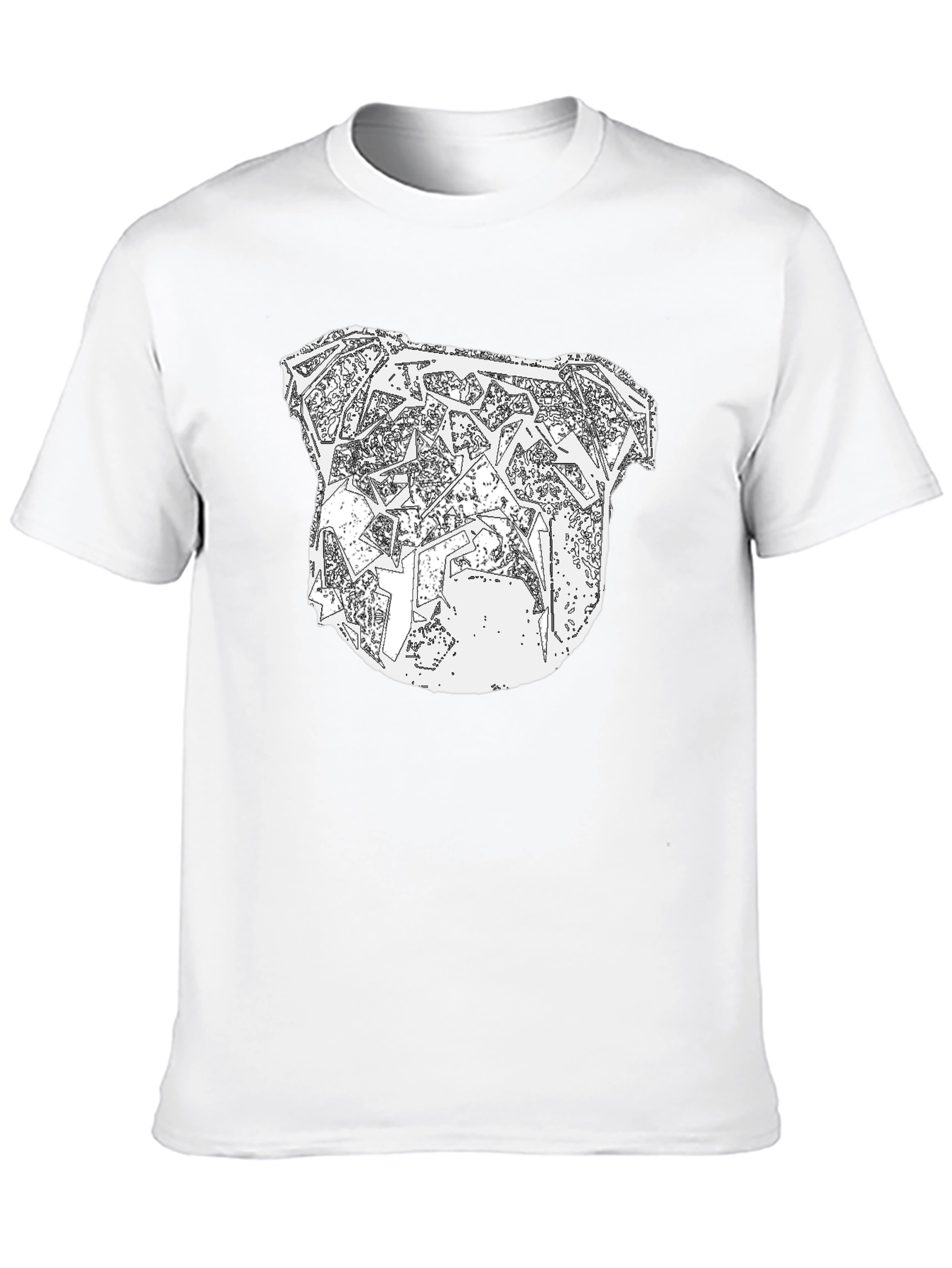 Abstract Bulldog Graphic Tee - Mens Black T-Shirt
