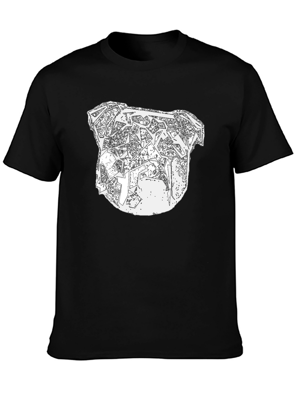 Abstract Bulldog Graphic Tee - Mens Black T-Shirt