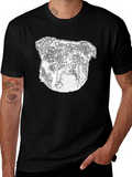 Abstract Bulldog Graphic Tee - Mens Black T-Shirt