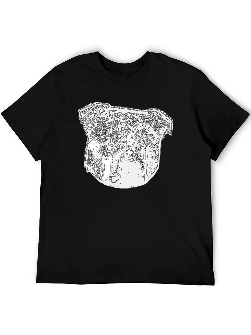 Abstract Bulldog Graphic Tee - Mens Black T-Shirt
