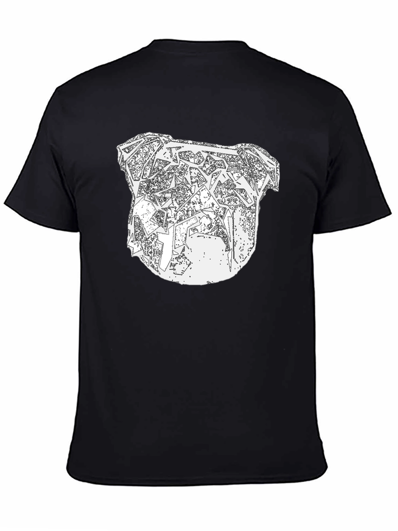 Abstract Bulldog Graphic Tee - Mens Black T-Shirt