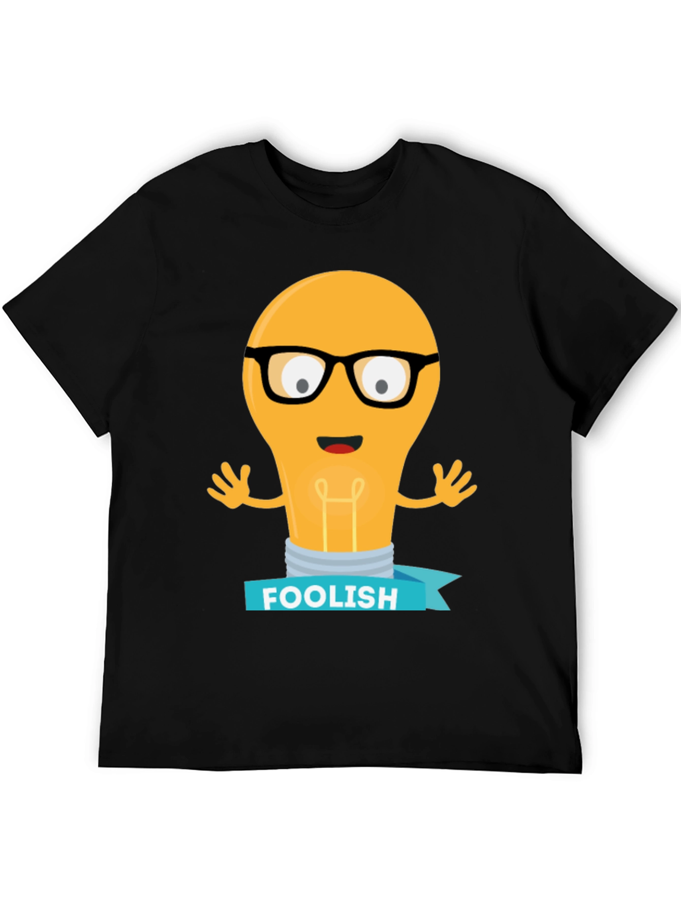 Foolish Light Bulb T-Shirt - Black Cotton Graphic Tee