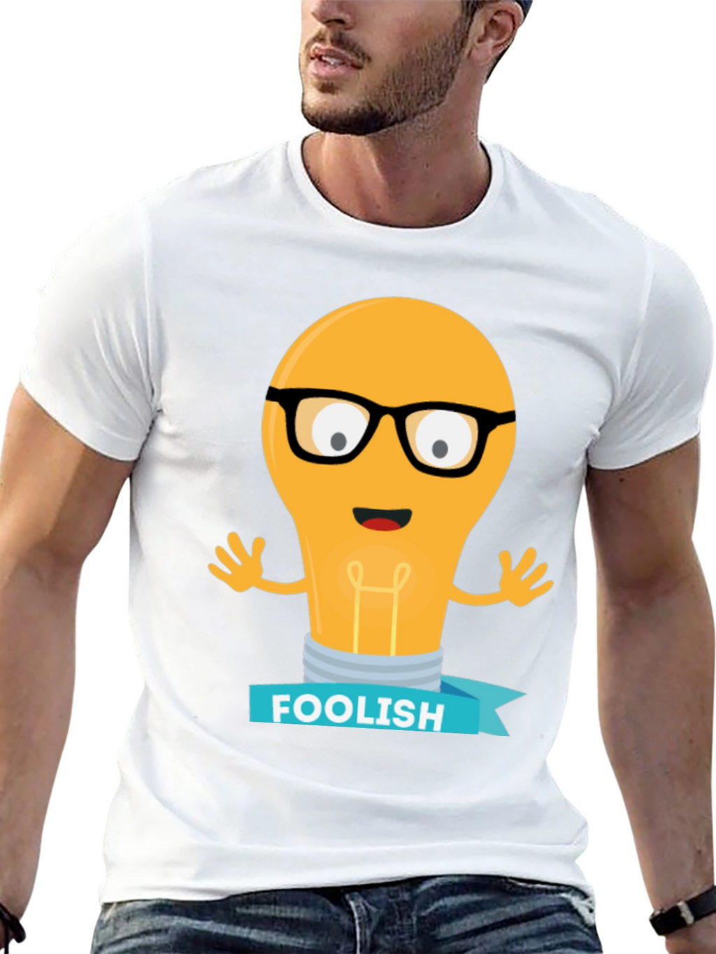 Foolish Light Bulb T-Shirt - Black Cotton Graphic Tee