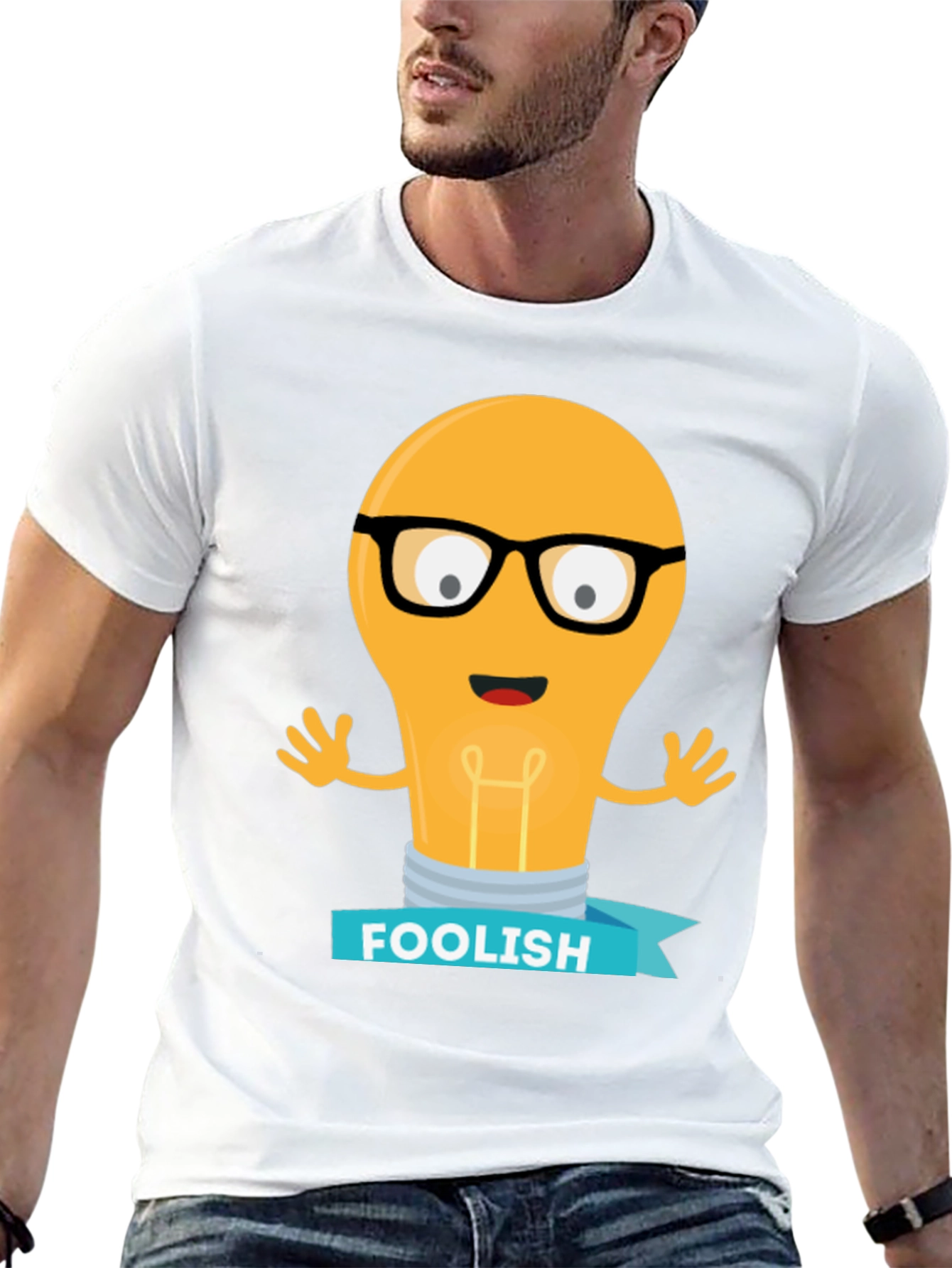 Foolish Light Bulb T-Shirt - Black Cotton Graphic Tee