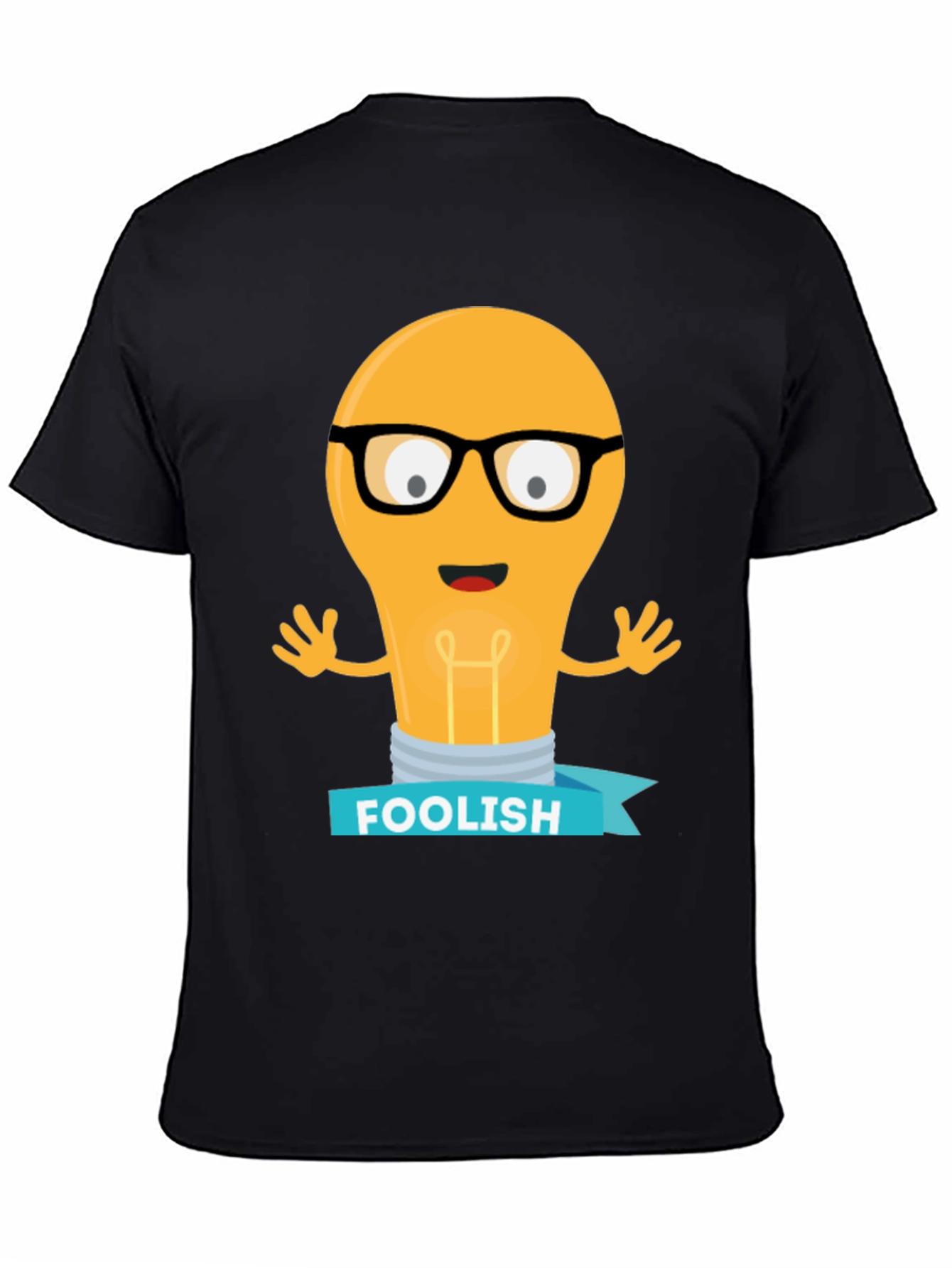 Foolish Light Bulb T-Shirt - Black Cotton Graphic Tee