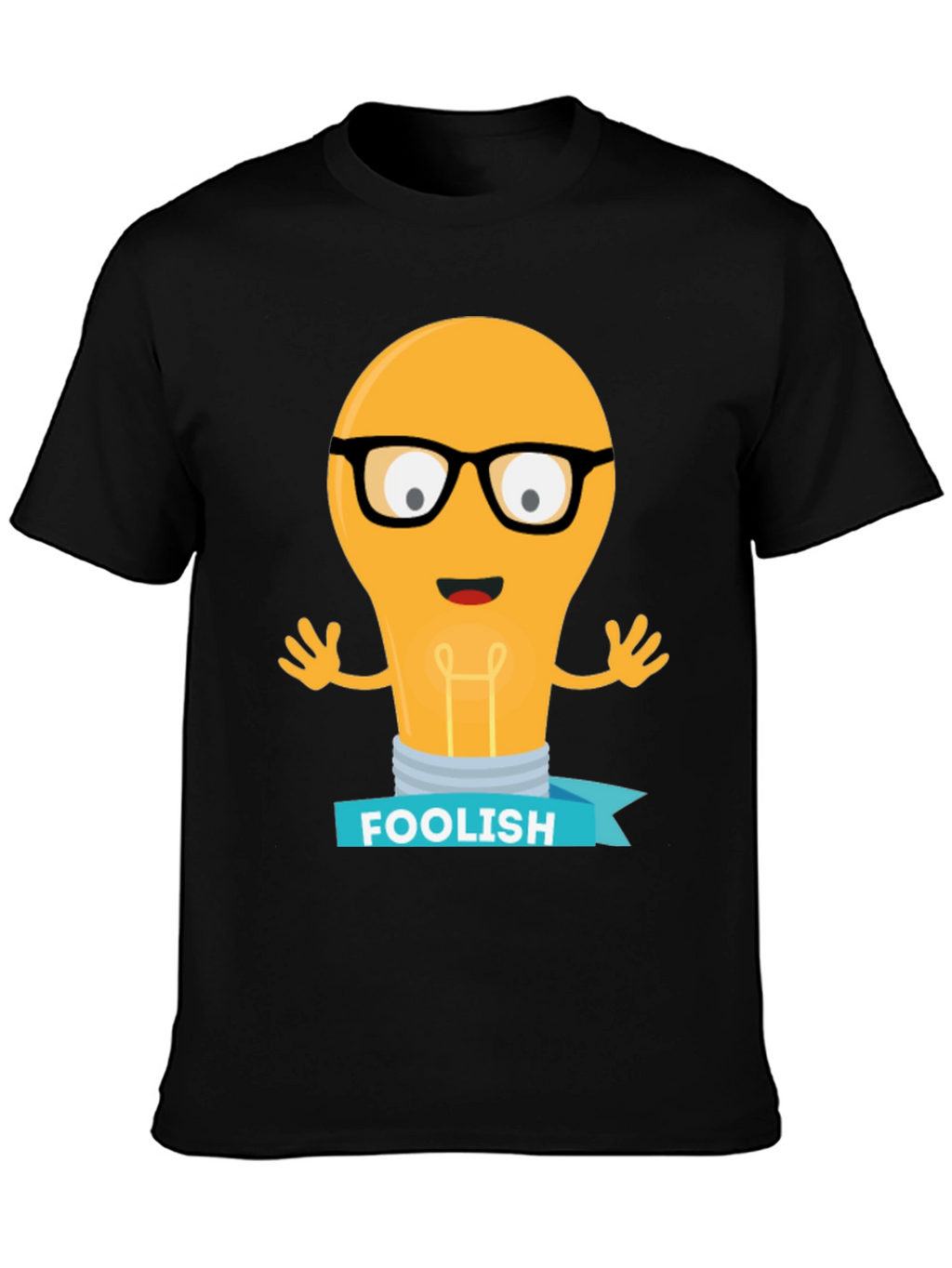 Foolish Light Bulb T-Shirt - Black Cotton Graphic Tee