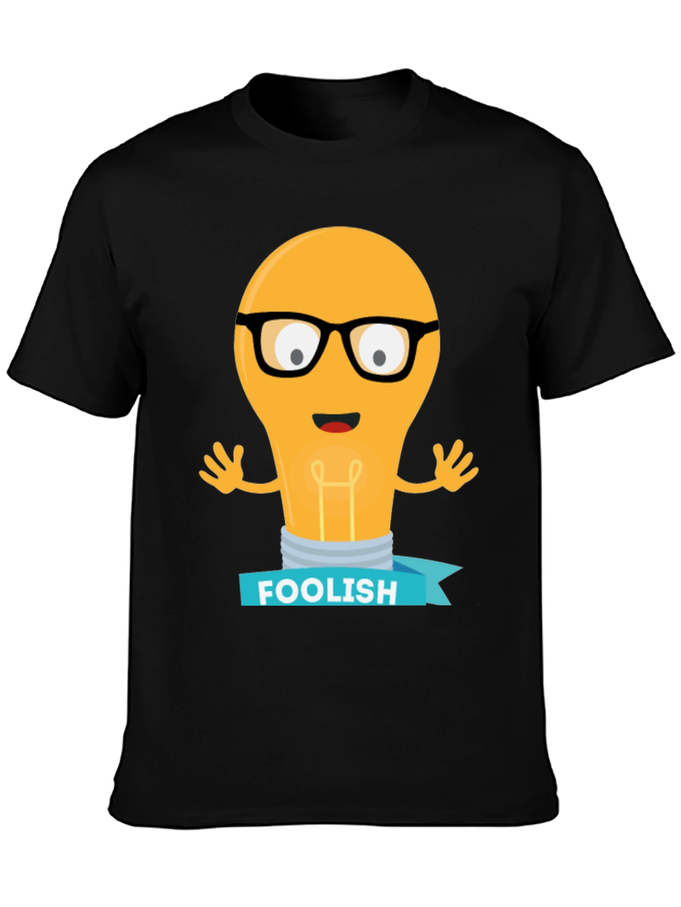 Foolish Light Bulb T-Shirt - Black Cotton Graphic Tee