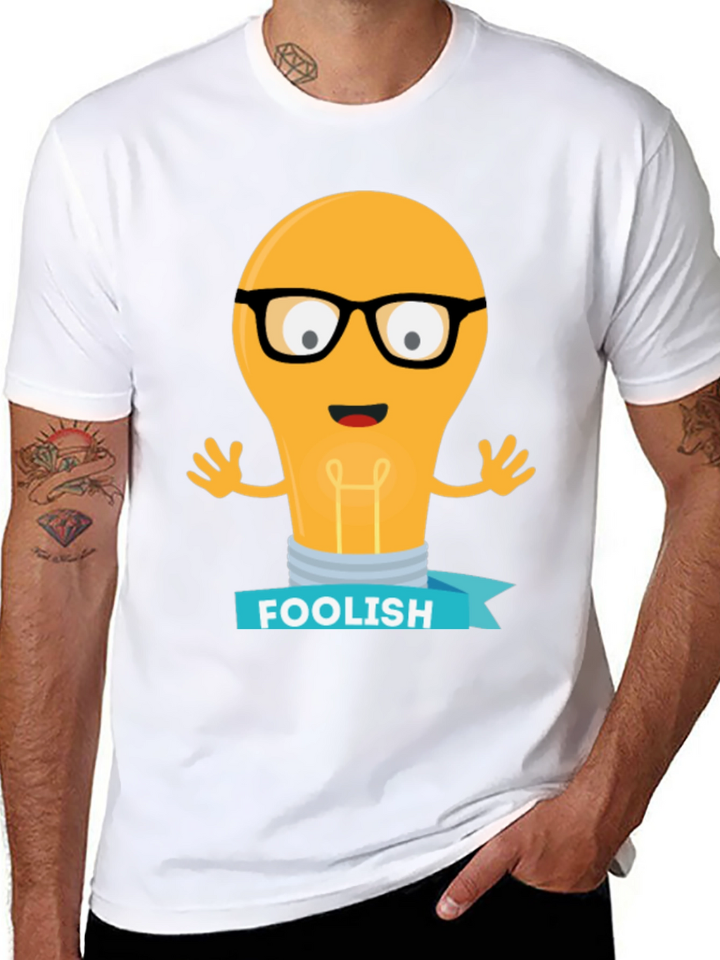 Foolish Light Bulb T-Shirt - Black Cotton Graphic Tee