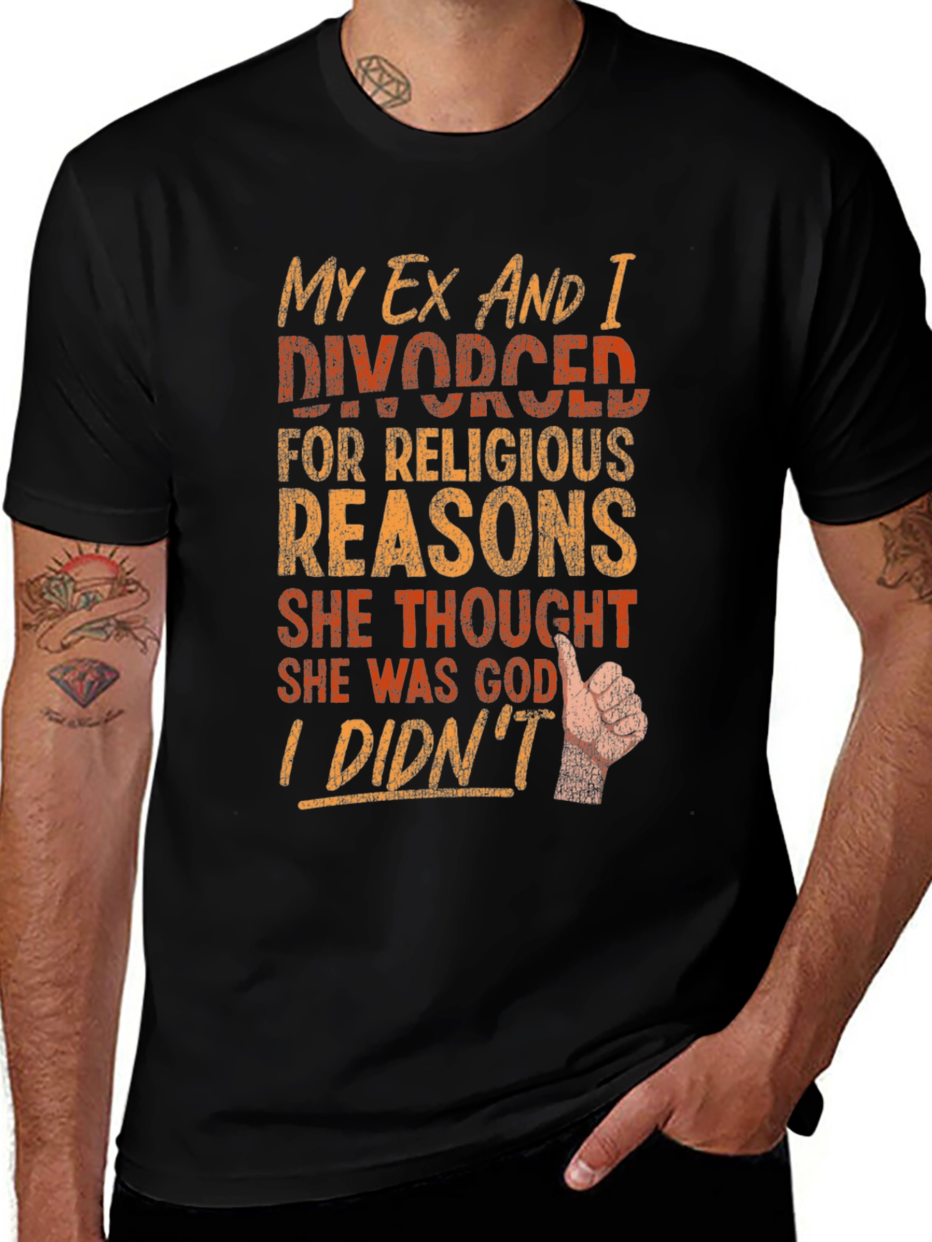 Funny Divorce T-Shirt - Religious Reasons Humor Tee