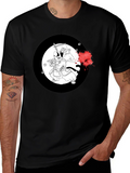 Samurai Cat T-Shirt - Black Cotton Graphic Tee