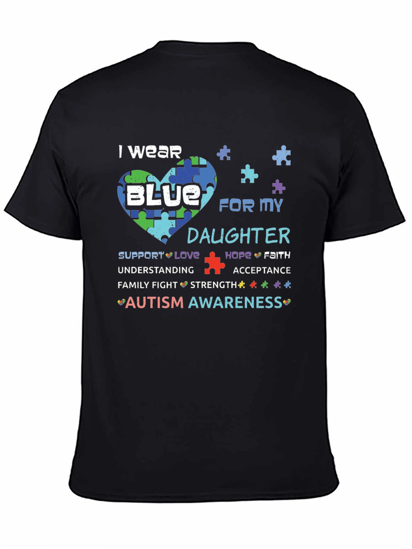 Autism Awareness T-Shirt: I Wear Blue for My Daughter