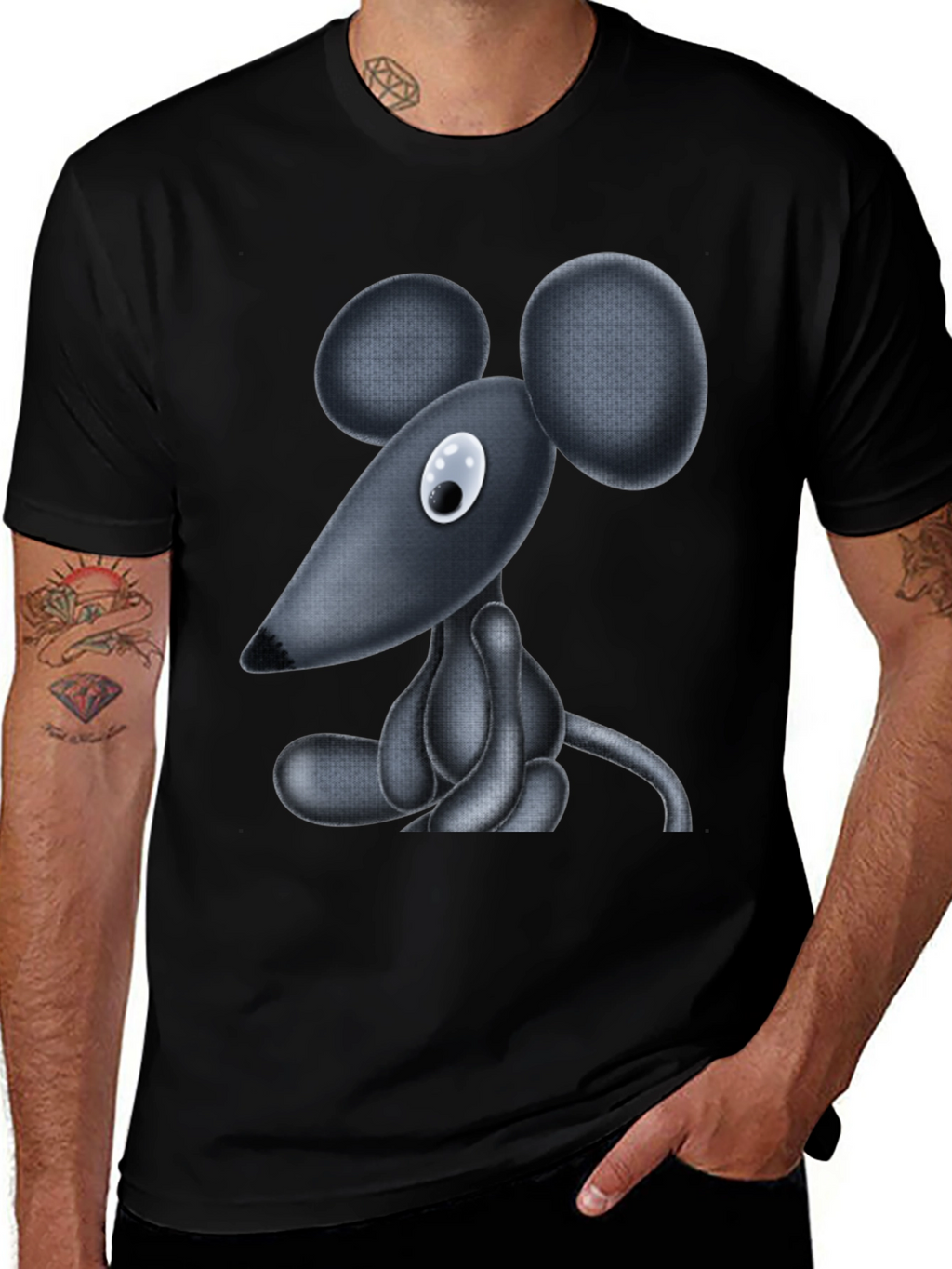 Cartoon Mouse Graphic T-Shirt