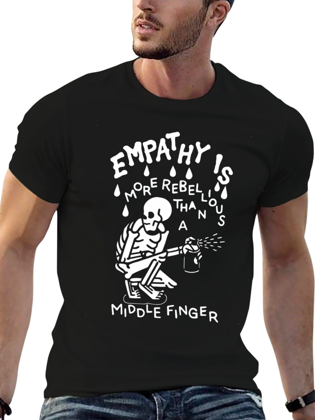 Empathy Rebellious T-Shirt Skeleton Graphic