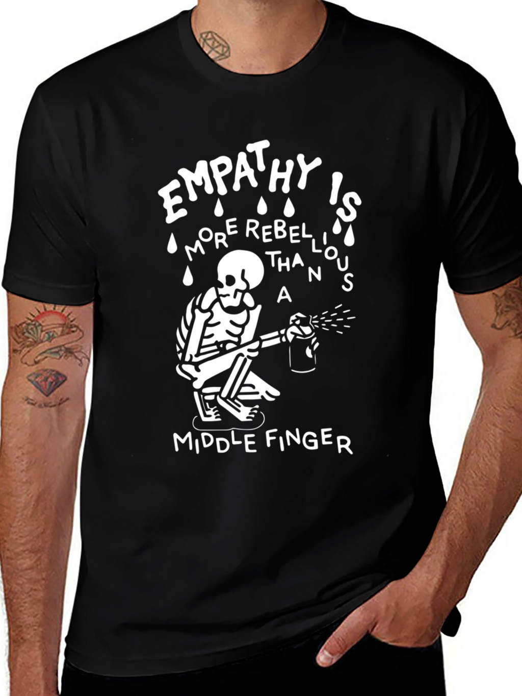 Empathy Rebellious T-Shirt Skeleton Graphic