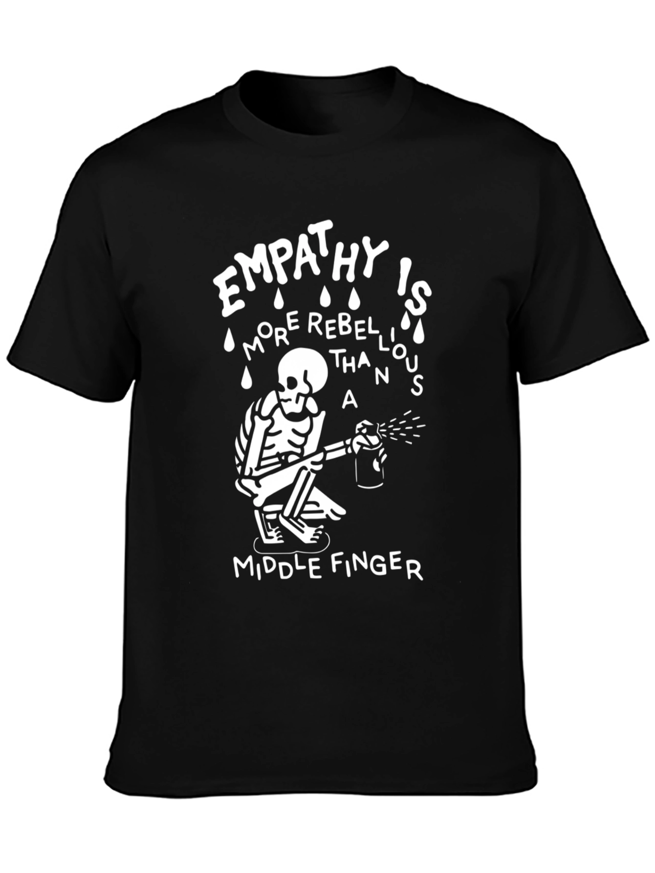 Empathy Rebellious T-Shirt Skeleton Graphic