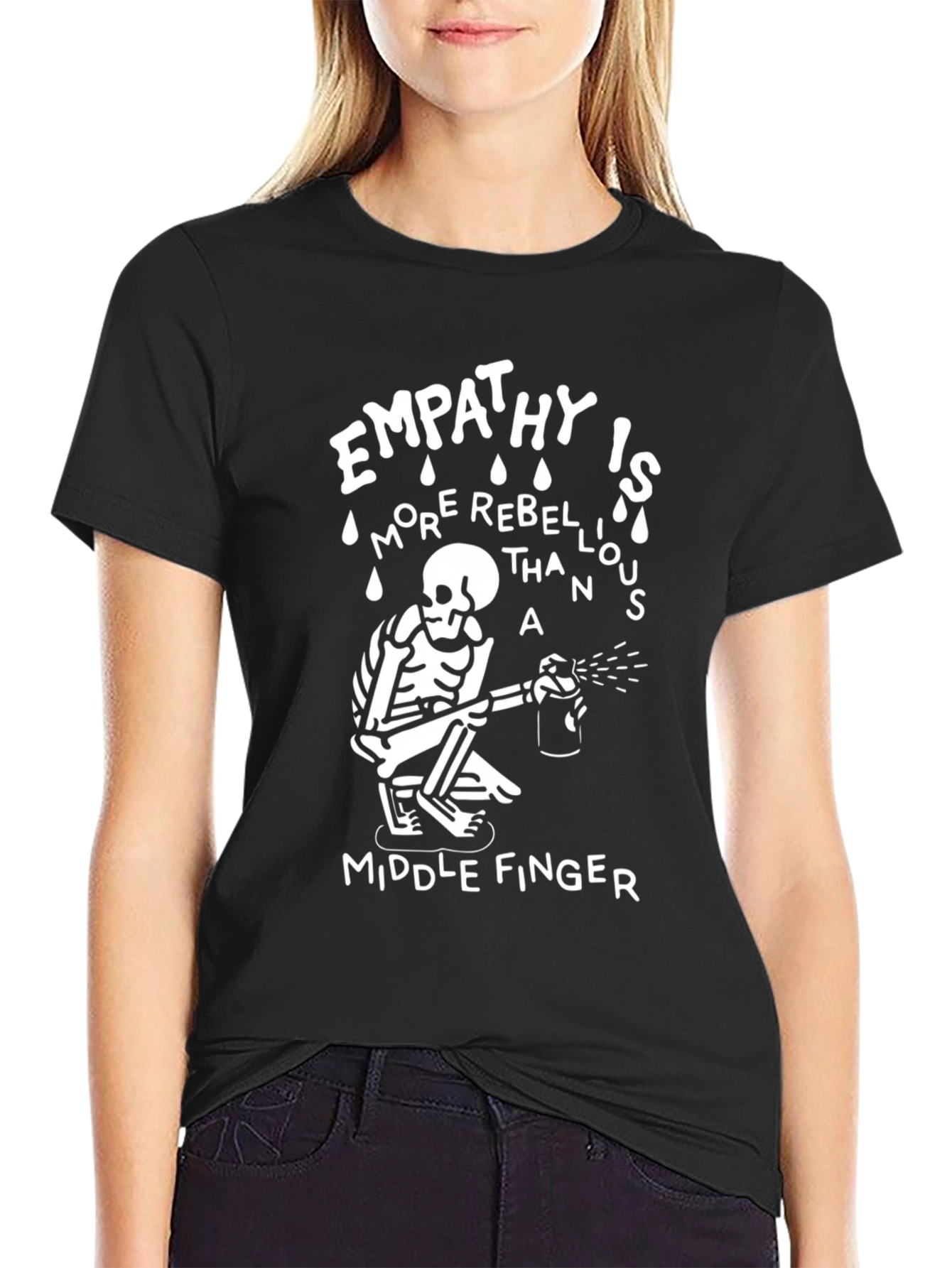 Empathy Rebellious T-Shirt Skeleton Graphic