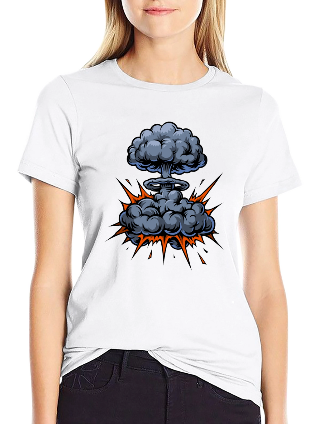 Atomic Explosion Graphic Tee - Black Cotton Shirt