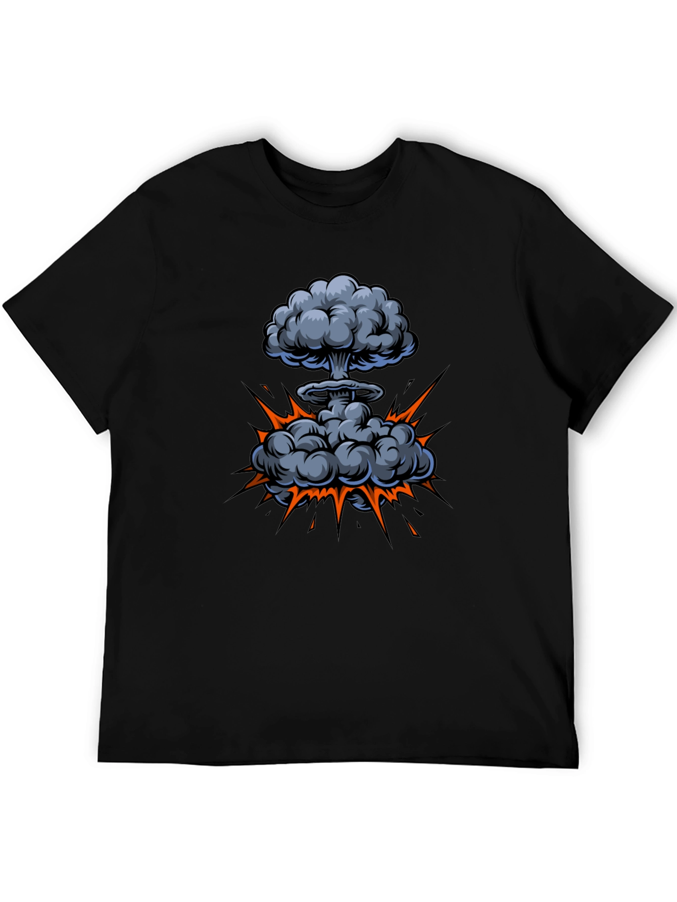 Atomic Explosion Graphic Tee - Black Cotton Shirt