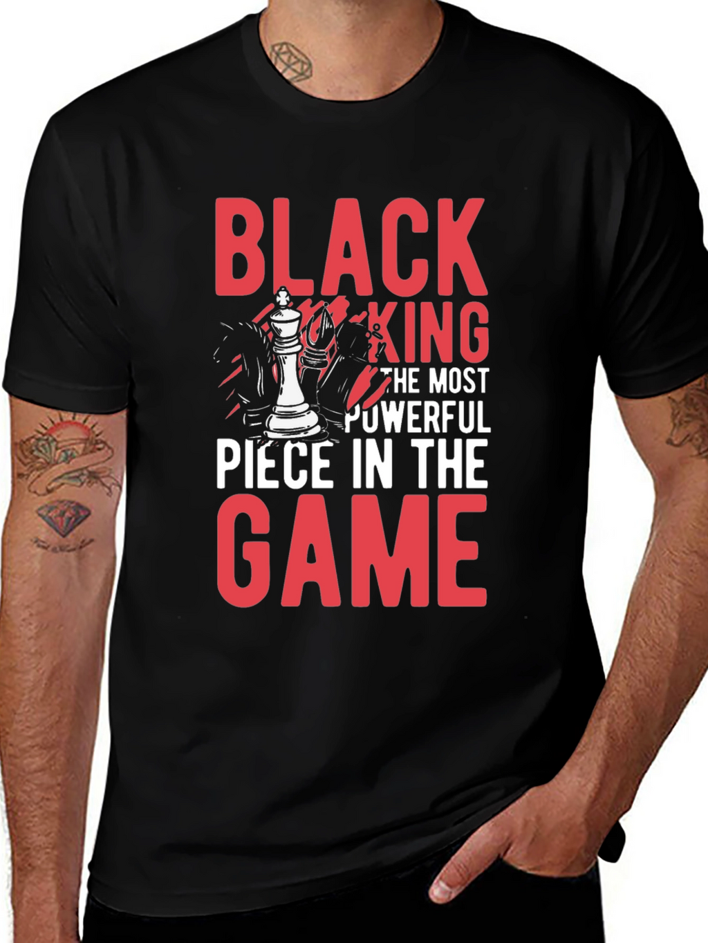 Black King Chess Piece Graphic T-Shirt