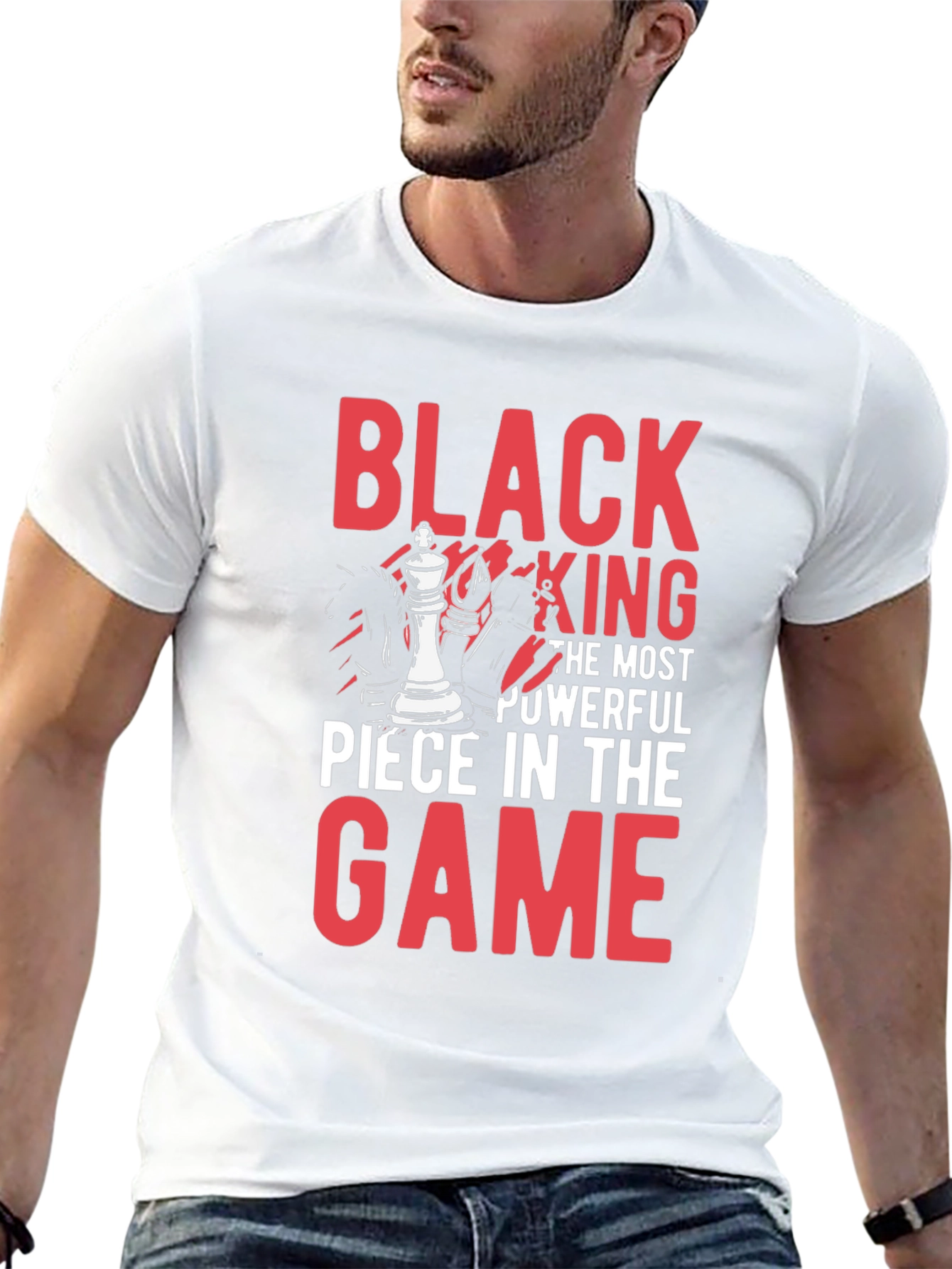 Black King Chess Piece Graphic T-Shirt